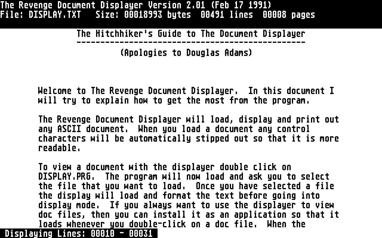 Revenge Document Displayer (The) atari screenshot